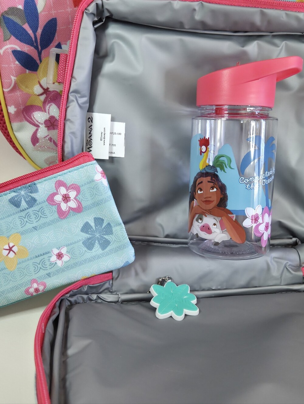 Moana 2 Kids Backpack, Pink Blue Tropical. 5PC Set Disney Moana School Supplies - Picture 6 of 7